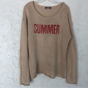 MARLED Summer Knit Long Sleeve Drapey Oversized Graphic Sweater Size Large